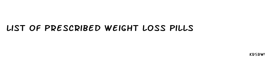 list of prescribed weight loss pills