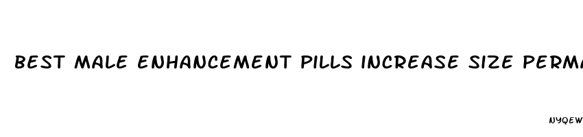 best male enhancement pills increase size permanently