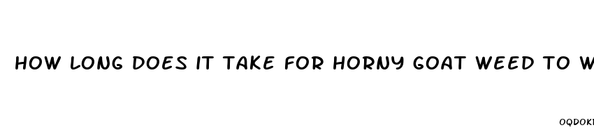 how long does it take for horny goat weed to work