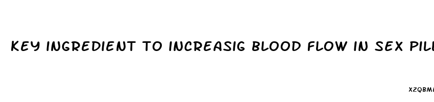key ingredient to increasig blood flow in sex pills