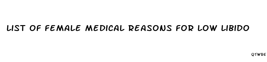 list of female medical reasons for low libido