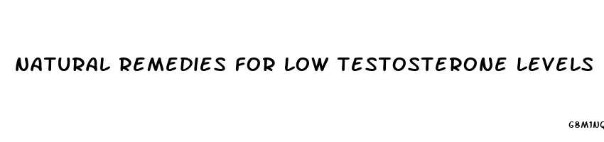 natural remedies for low testosterone levels