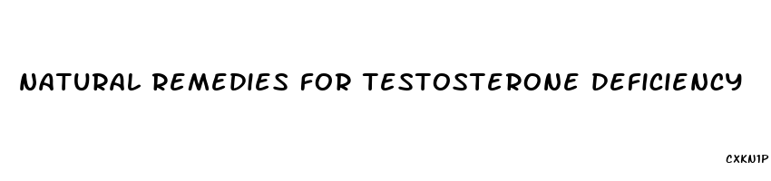 natural remedies for testosterone deficiency