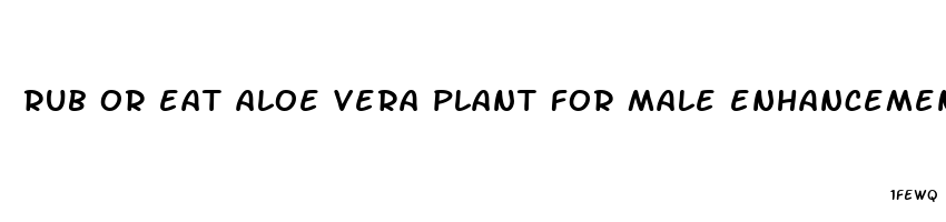 rub or eat aloe vera plant for male enhancement