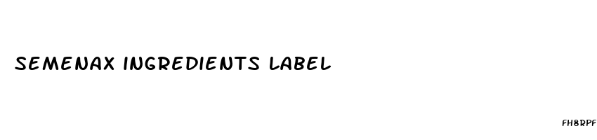 semenax ingredients label