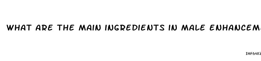 what are the main ingredients in male enhancement pills