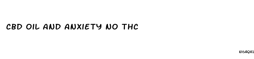 cbd oil and anxiety no thc