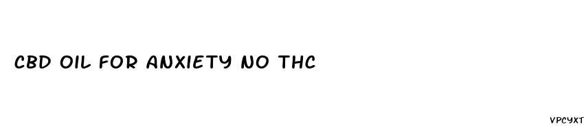 cbd oil for anxiety no thc