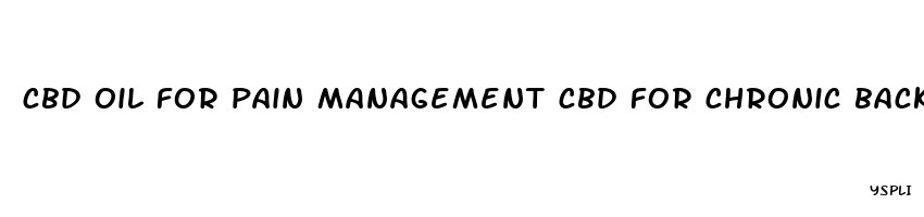 cbd oil for pain management cbd for chronic back pain