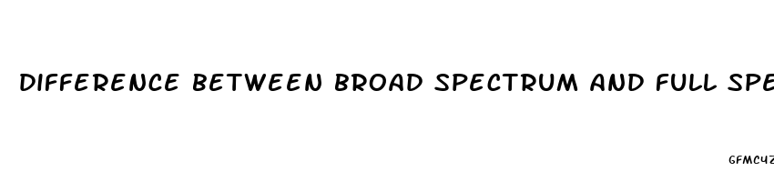 difference between broad spectrum and full spectrum cbd gummies